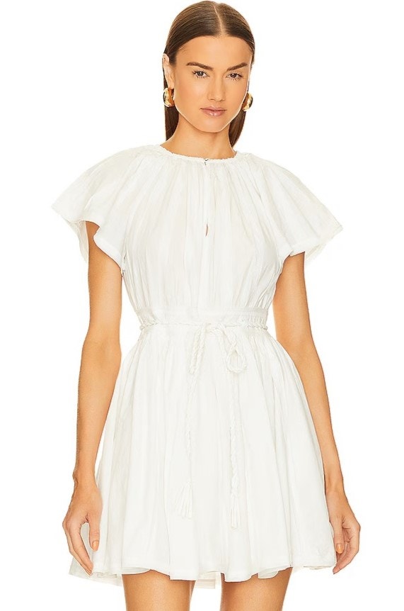 Ulla Johnson Jessa Mini Dress Nwt Pristine White Pleated Cotton Poplin Women's 2
